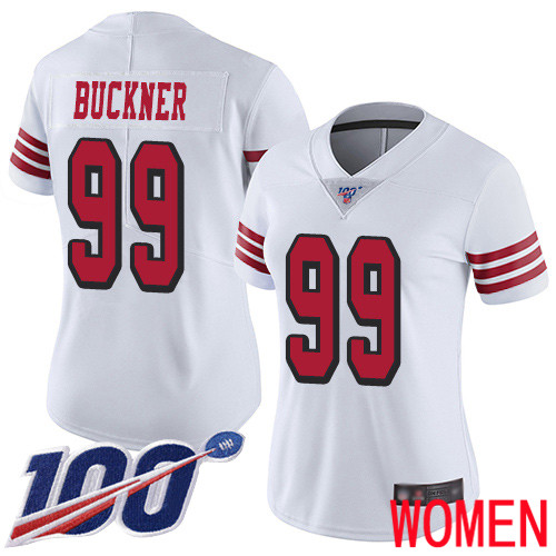 San Francisco 49ers Limited White Women DeForest Buckner NFL Jersey #99 100th Season Vapor Untouchable